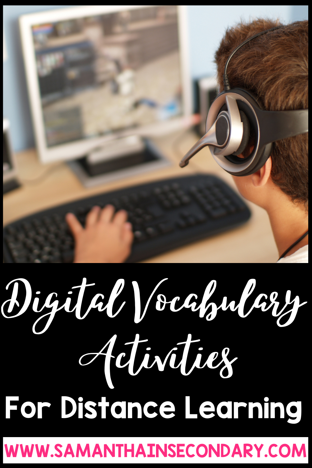 Digital Vocabulary Activities for Distance Learning Title Pin