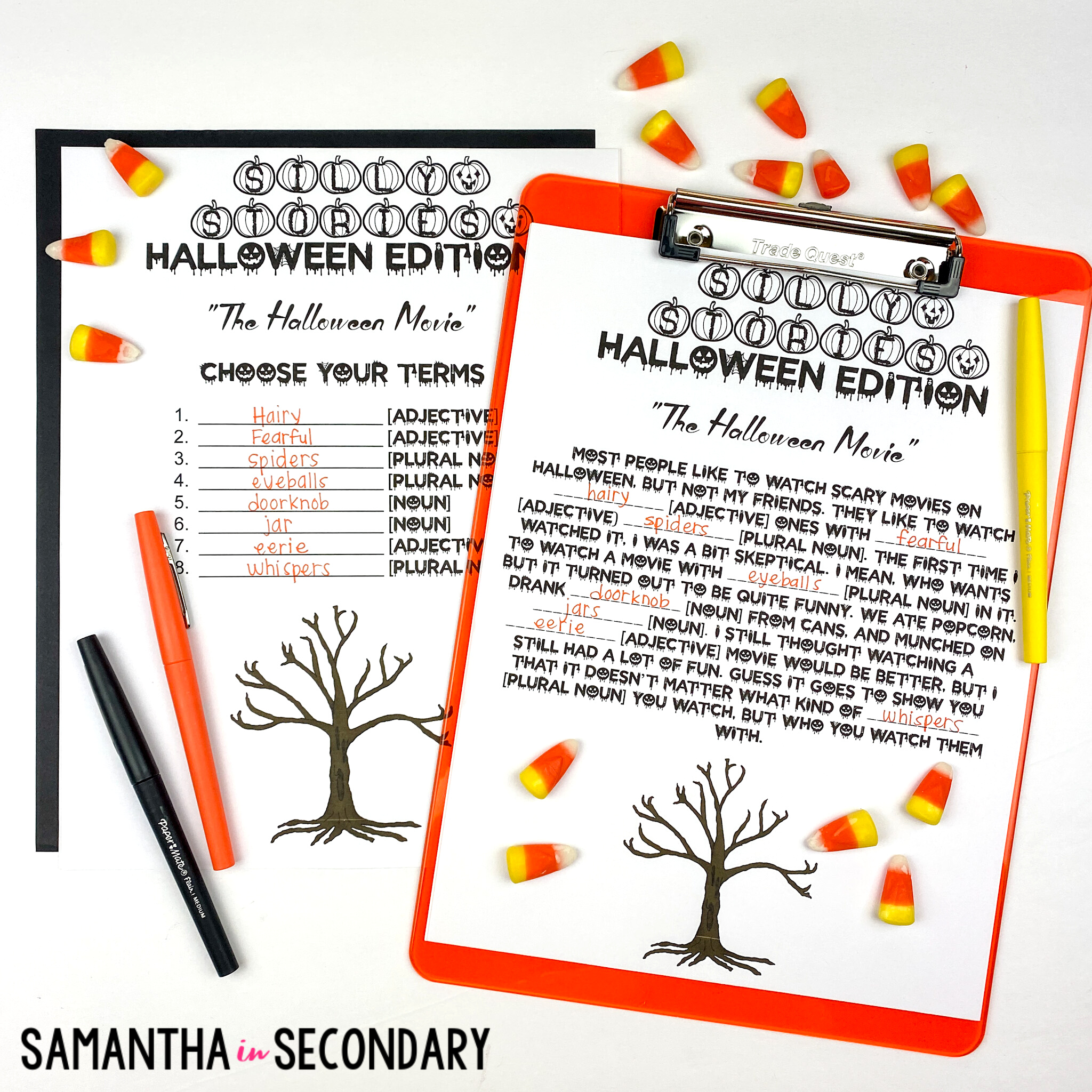 halloween silly stories mad libs games for secondary ela students