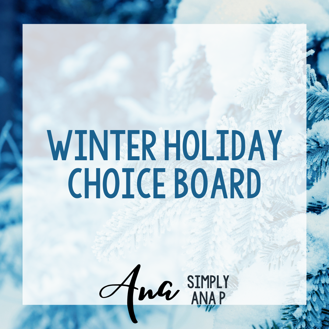 Winter holiday choice board square image